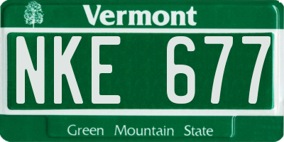 VT license plate NKE677