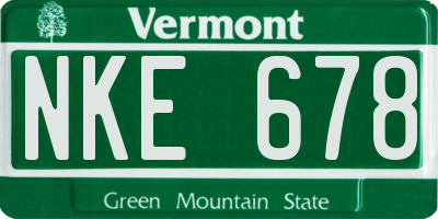 VT license plate NKE678
