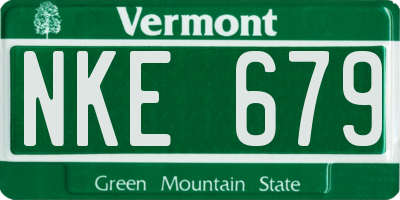 VT license plate NKE679