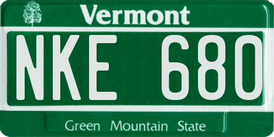 VT license plate NKE680