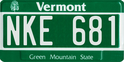 VT license plate NKE681