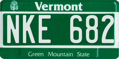 VT license plate NKE682