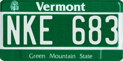VT license plate NKE683