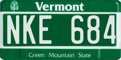 VT license plate NKE684
