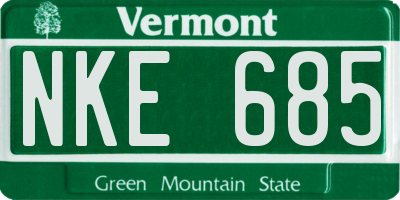 VT license plate NKE685