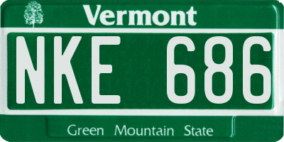 VT license plate NKE686