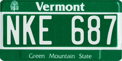 VT license plate NKE687