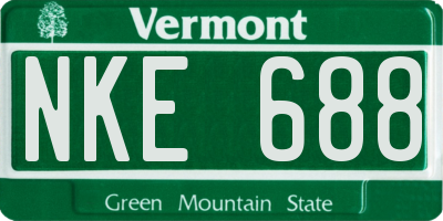 VT license plate NKE688