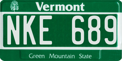 VT license plate NKE689