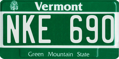 VT license plate NKE690