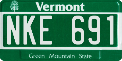 VT license plate NKE691