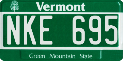 VT license plate NKE695