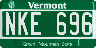 VT license plate NKE696