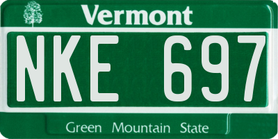 VT license plate NKE697