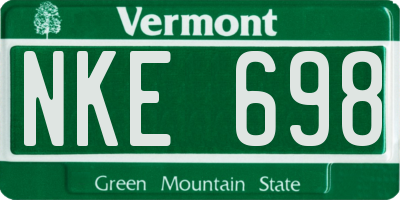 VT license plate NKE698