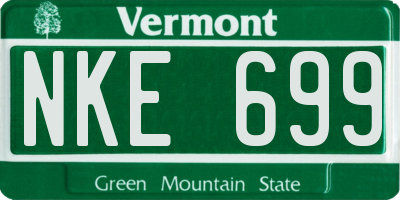 VT license plate NKE699