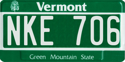 VT license plate NKE706
