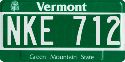 VT license plate NKE712