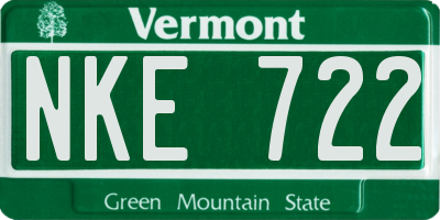 VT license plate NKE722