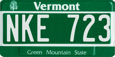 VT license plate NKE723