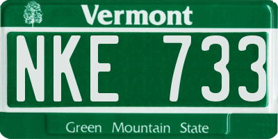 VT license plate NKE733