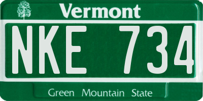 VT license plate NKE734