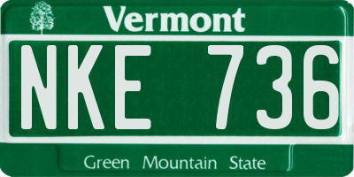 VT license plate NKE736