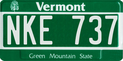 VT license plate NKE737