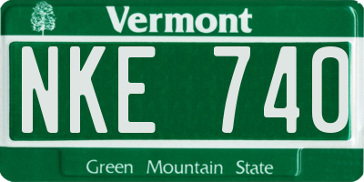 VT license plate NKE740