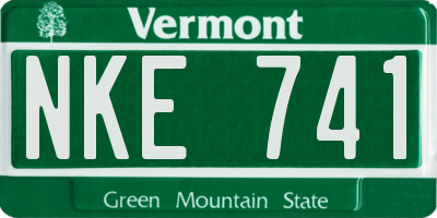 VT license plate NKE741