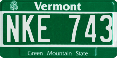 VT license plate NKE743