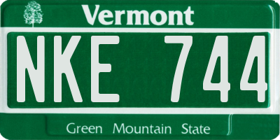 VT license plate NKE744