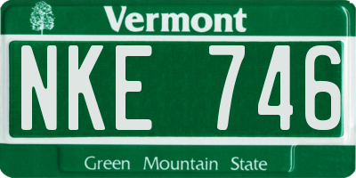 VT license plate NKE746