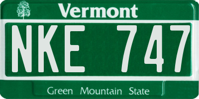 VT license plate NKE747