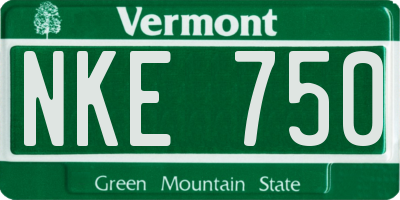 VT license plate NKE750