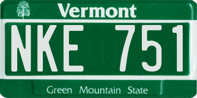 VT license plate NKE751