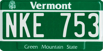 VT license plate NKE753
