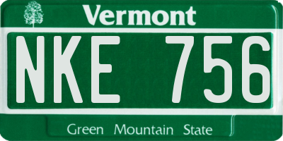 VT license plate NKE756