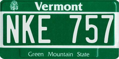 VT license plate NKE757