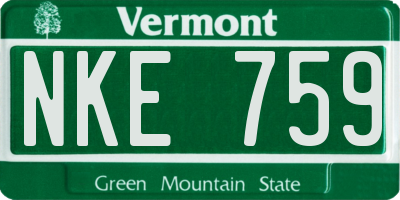 VT license plate NKE759