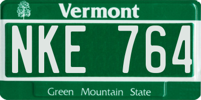VT license plate NKE764