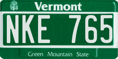 VT license plate NKE765