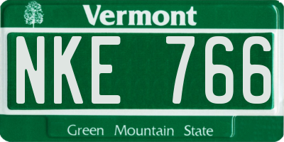 VT license plate NKE766