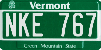VT license plate NKE767