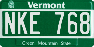 VT license plate NKE768