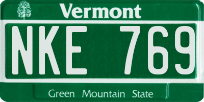 VT license plate NKE769