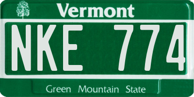 VT license plate NKE774