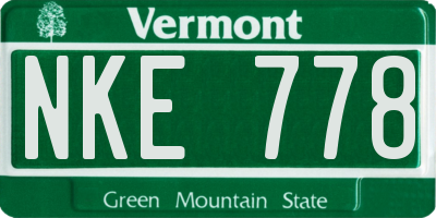 VT license plate NKE778