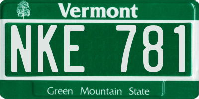 VT license plate NKE781