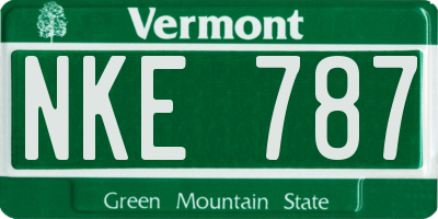 VT license plate NKE787